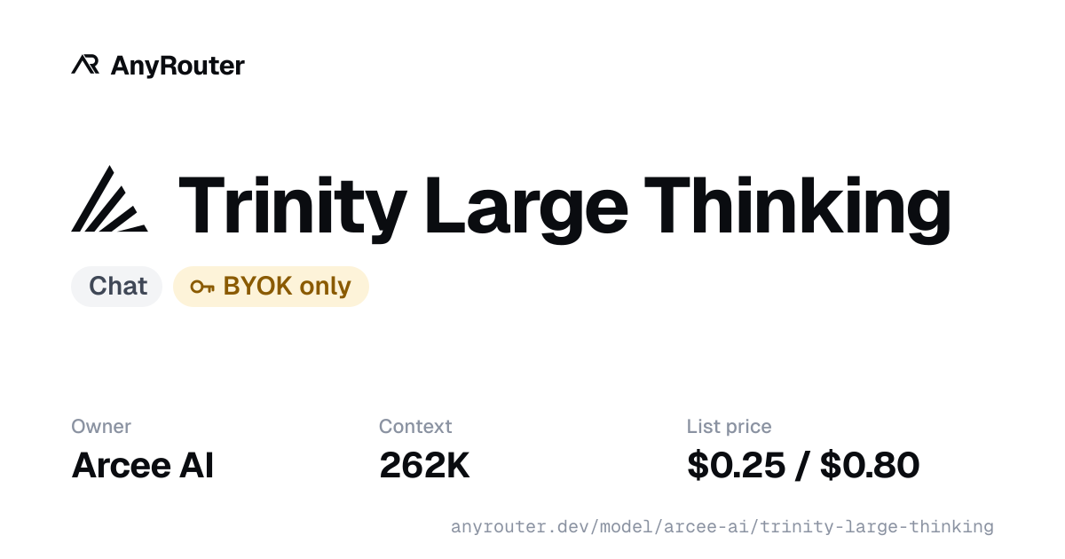 Trinity Large Thinking share card