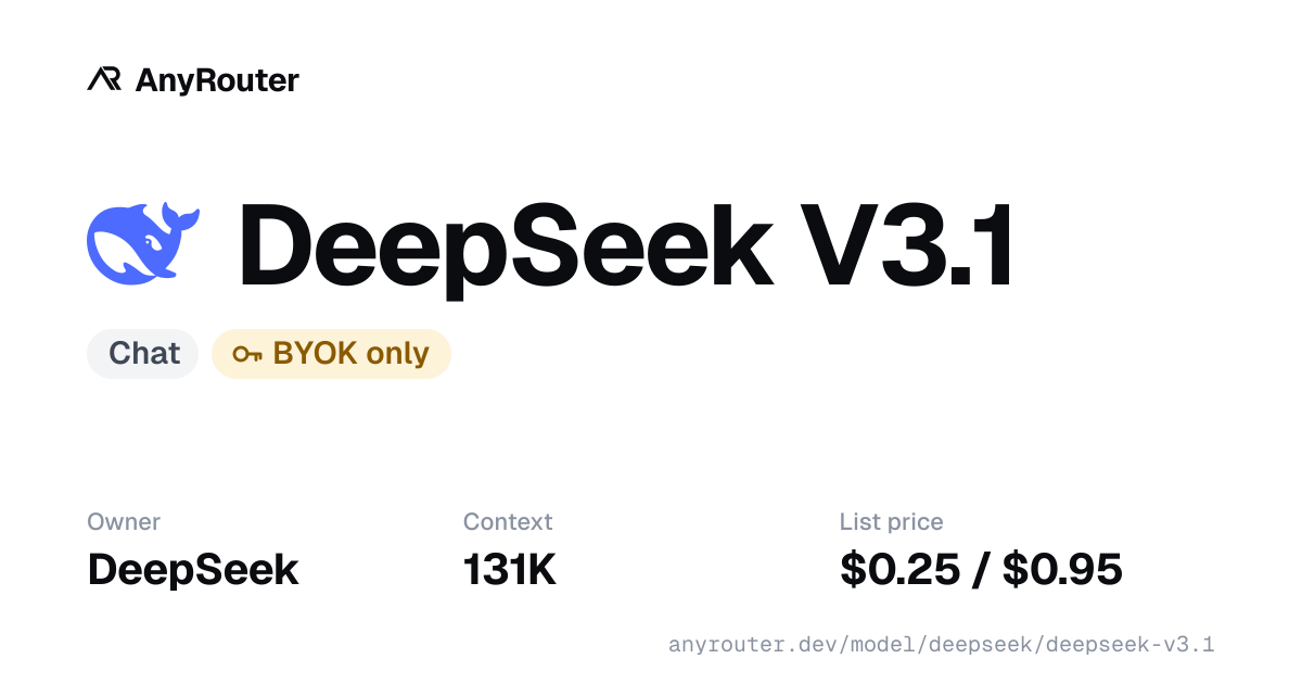 DeepSeek V3.1 share card