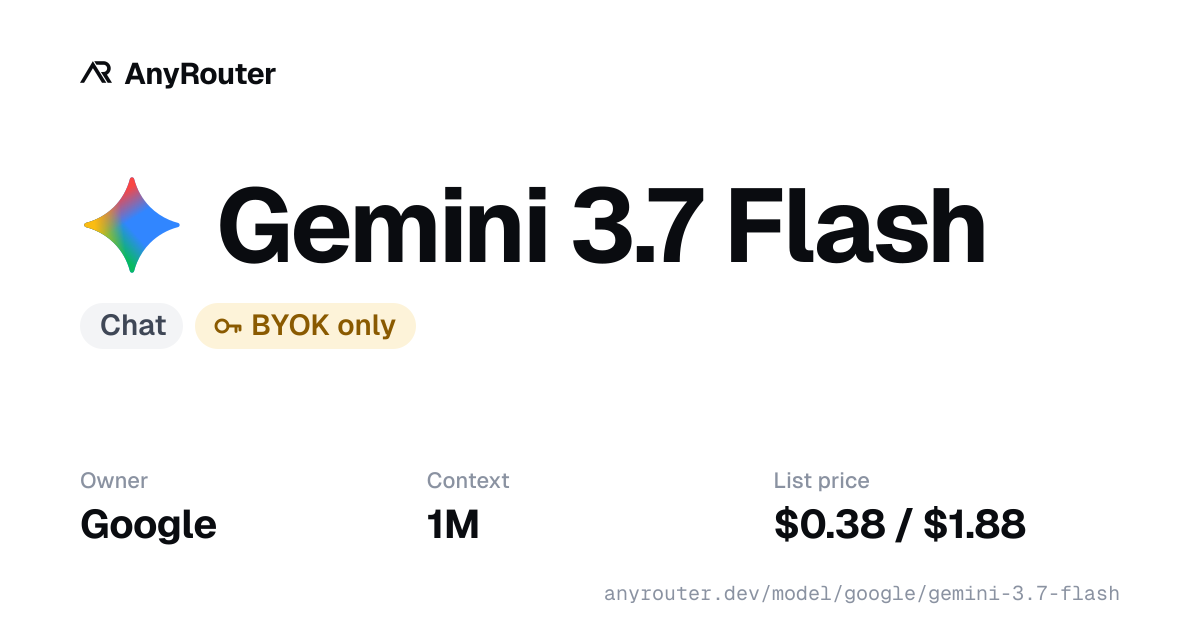 Gemini 3.7 Flash share card