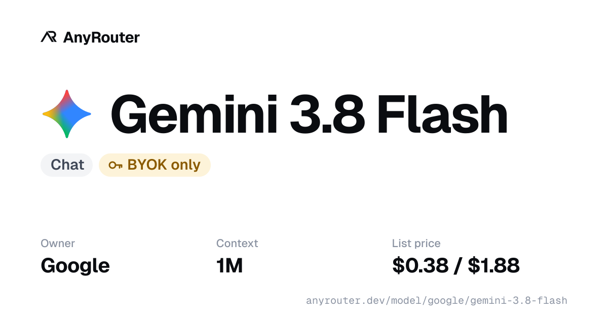 Gemini 3.8 Flash share card