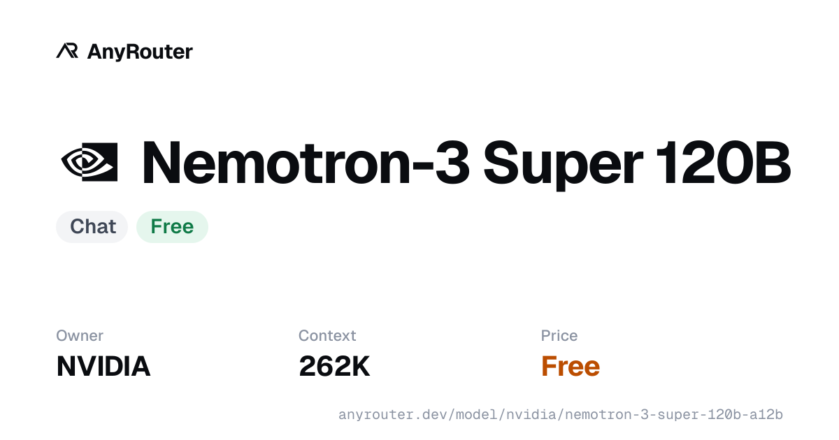 Nemotron-3 Super 120B share card