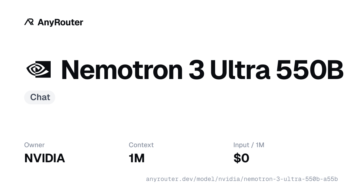 Nemotron 3 Ultra 550B share card