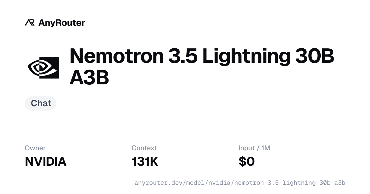 Nemotron 3.5 Lightning 30B A3B share card