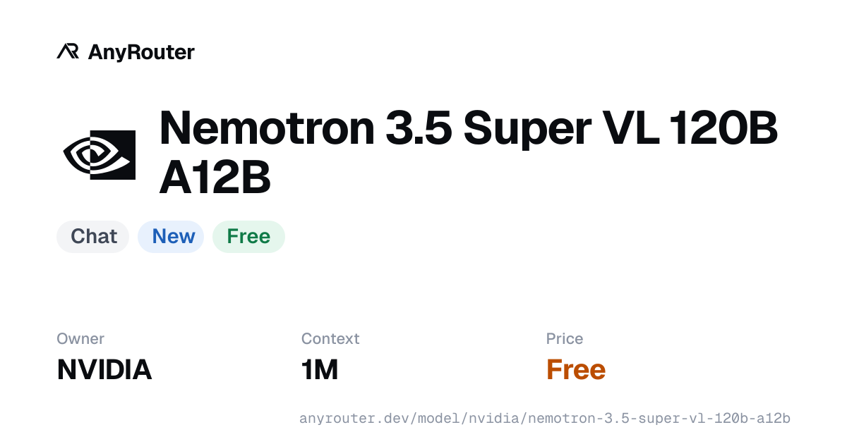Nemotron 3.5 Super VL 120B A12B share card