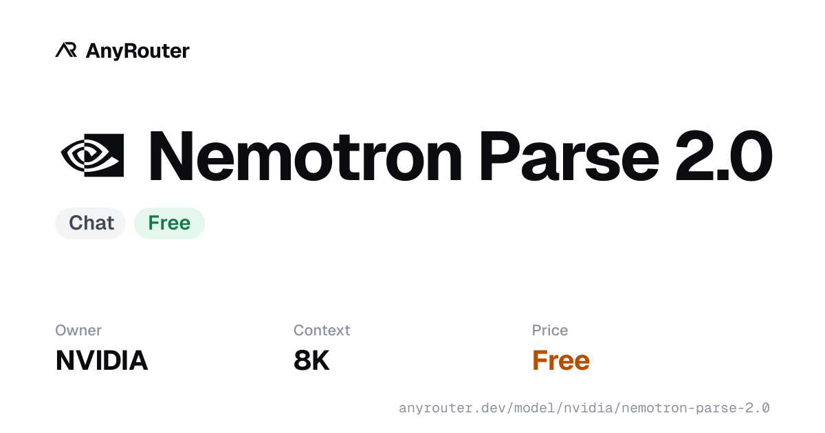 Nemotron Parse 2.0 share card