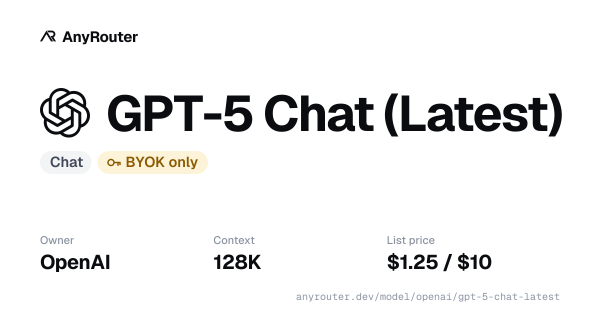 GPT-5 Chat (Latest) share card