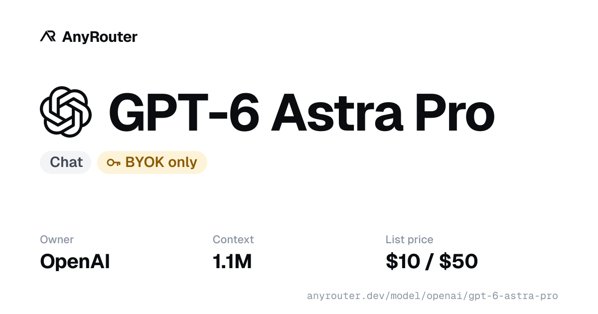 GPT-6 Astra Pro share card