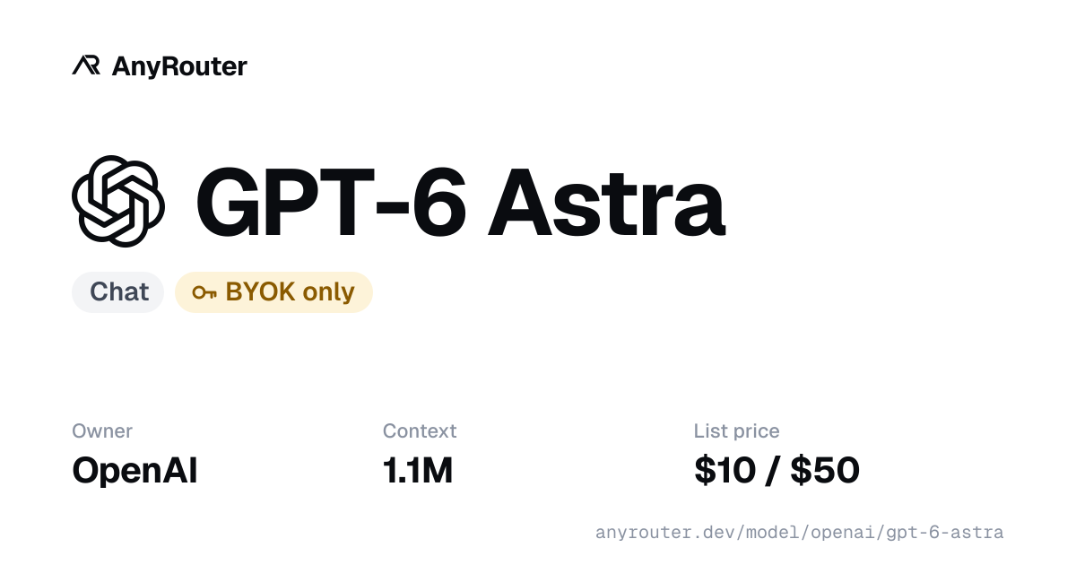 GPT-6 Astra share card