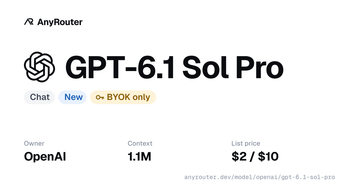 GPT-6.1 Sol Pro share card