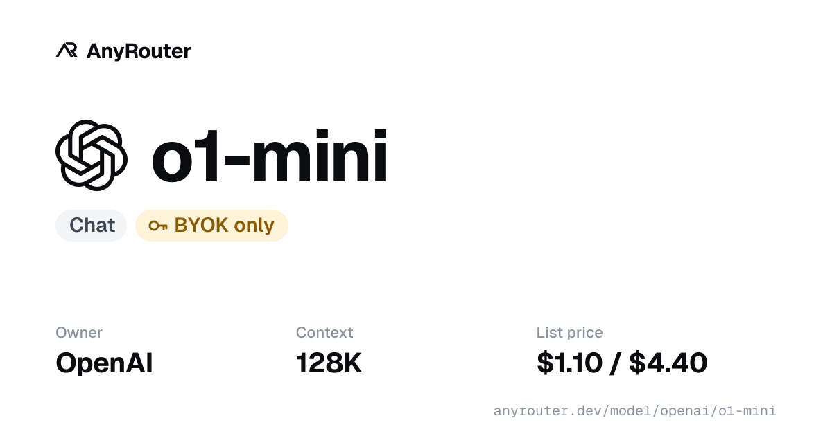 o1-mini share card