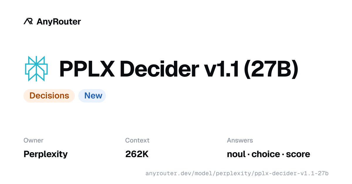 PPLX Decider v1.1 (27B) share card