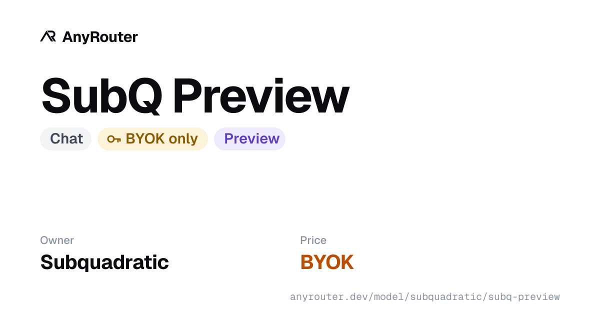 SubQ Preview share card
