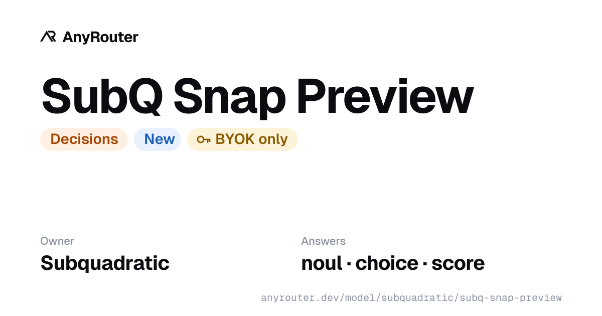SubQ Snap Preview share card