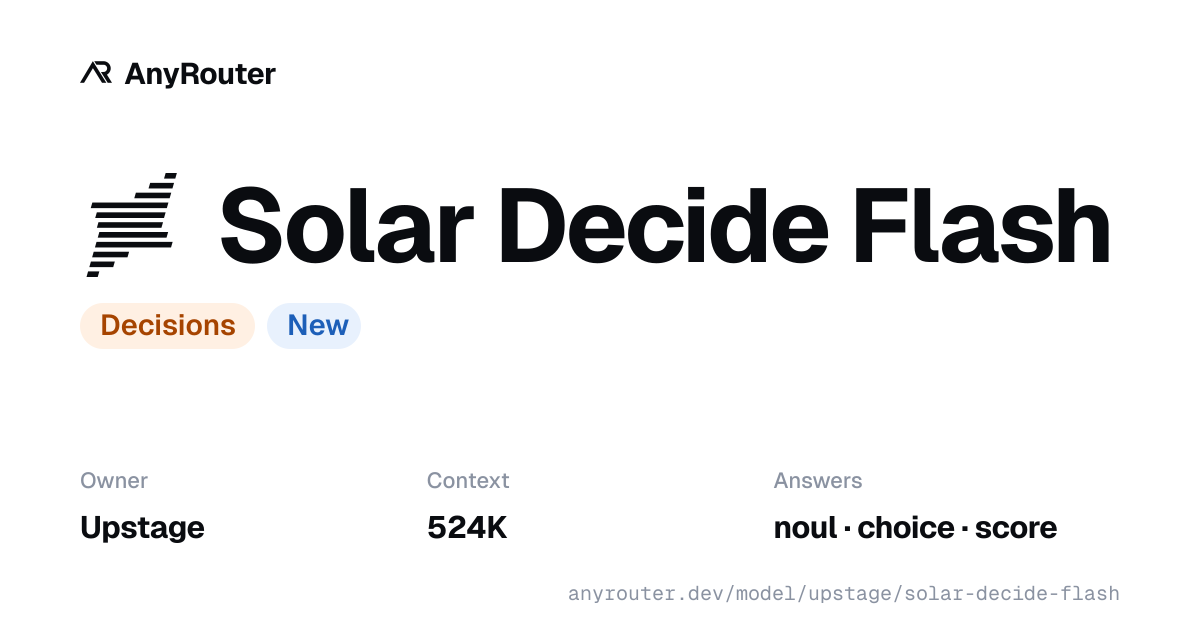 Solar Decide Flash share card