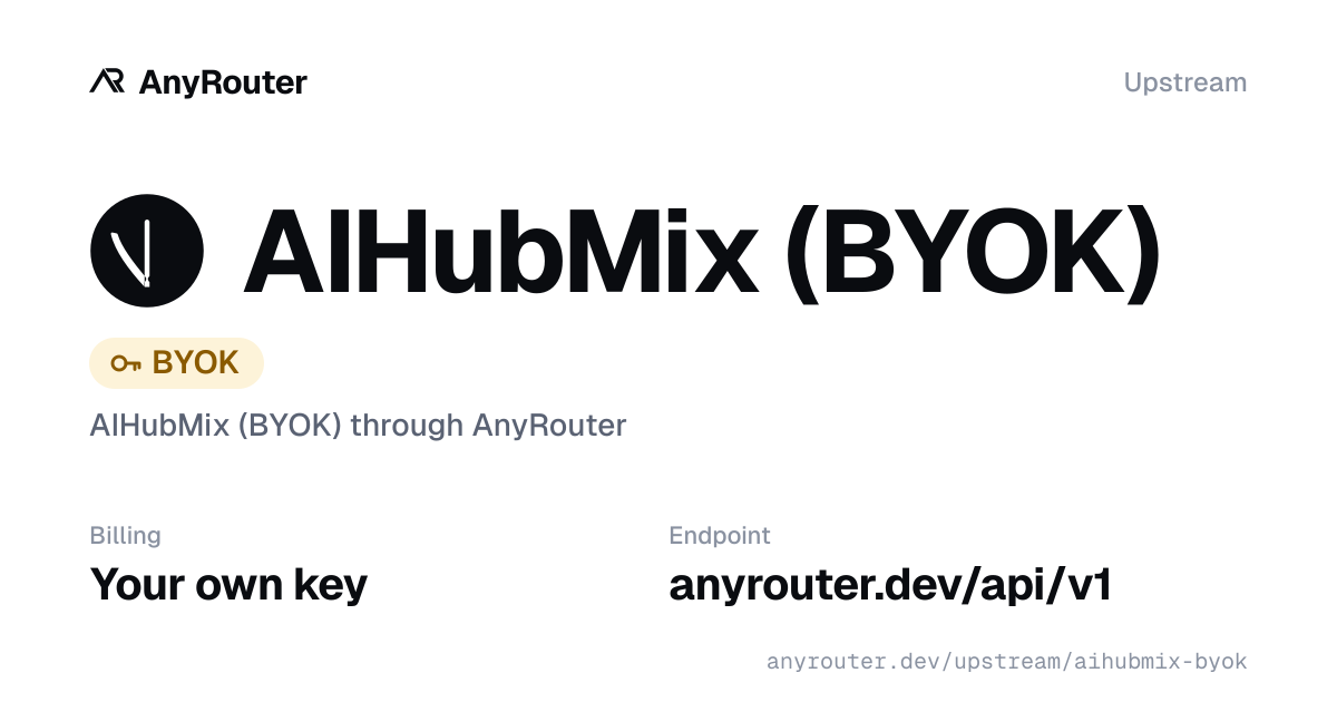 AIHubMix upstream share card