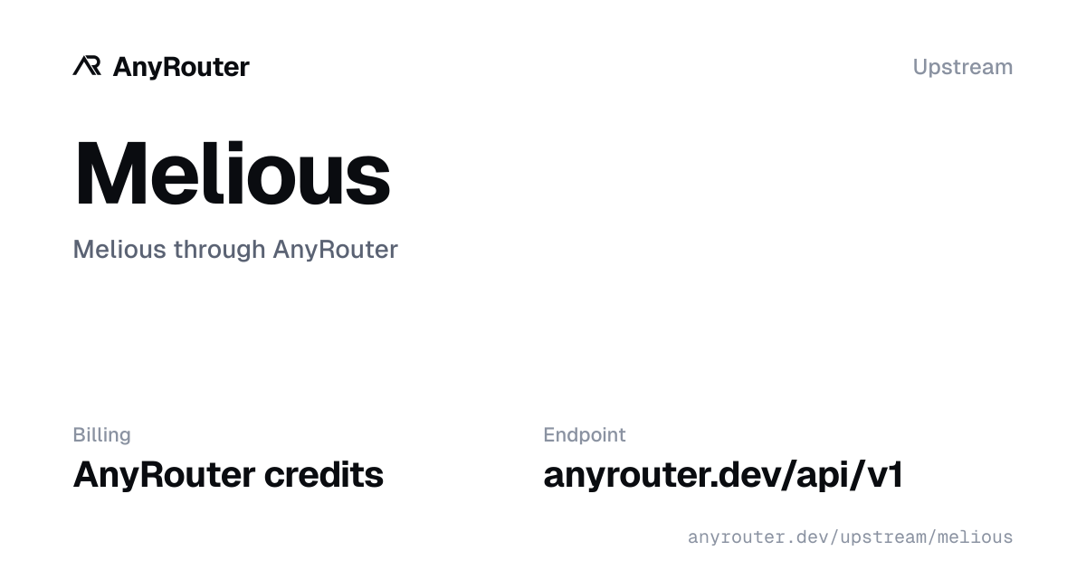 Melious upstream share card
