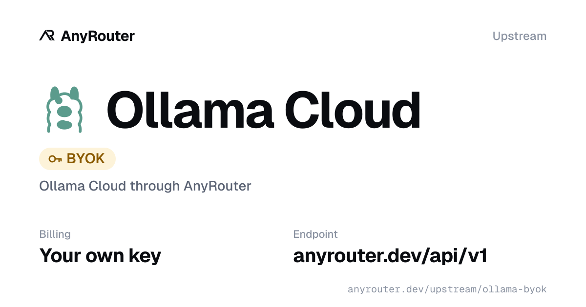 Ollama Cloud upstream share card