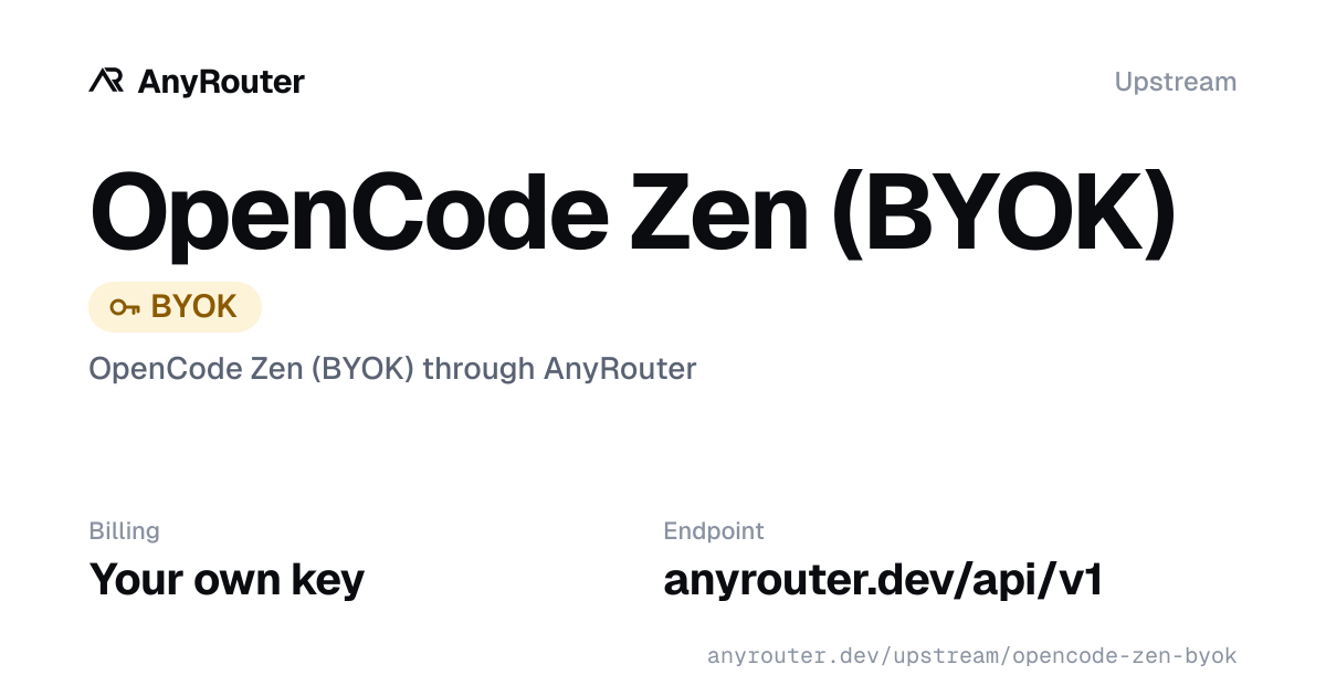 OpenCode Zen upstream share card